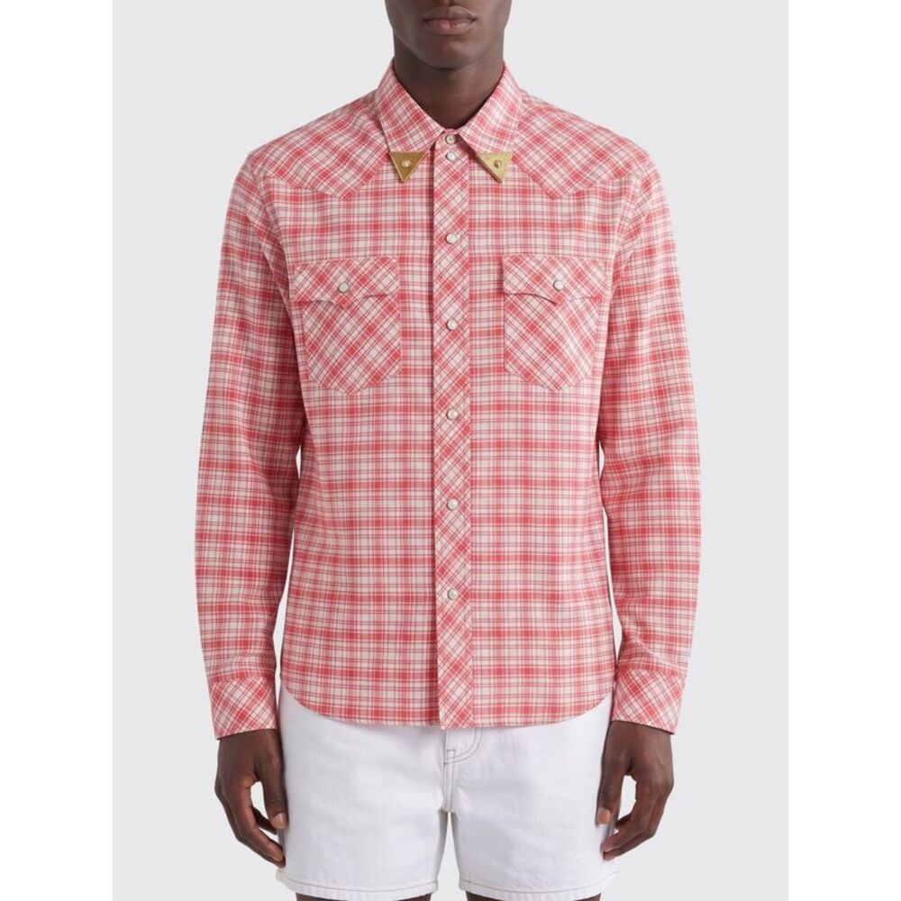 Versace Men Check Cotton Shirt Versace